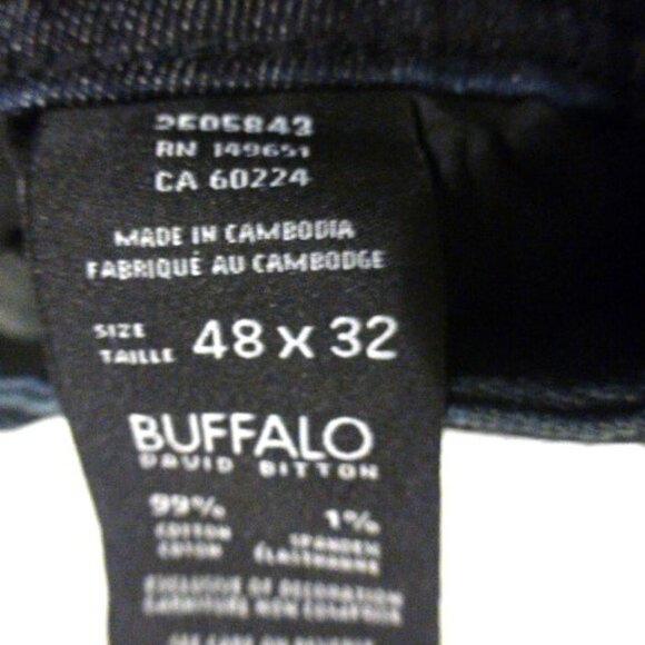 2x Men's BUFFALO JEANS 48 x 32 Slim Straight Stretch Jeans Men's Blue Jeans - Picture 11 of 12